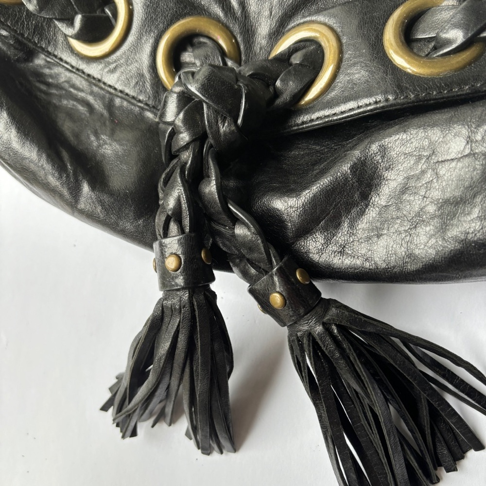 Kooba Black Leather Bag with Gold Chain - Picture 2 of 16